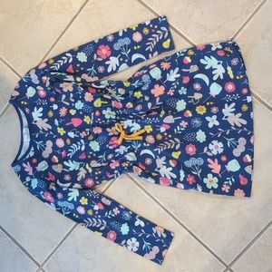 Girls size 10 Hannah Andersson mushroom navy blue dress